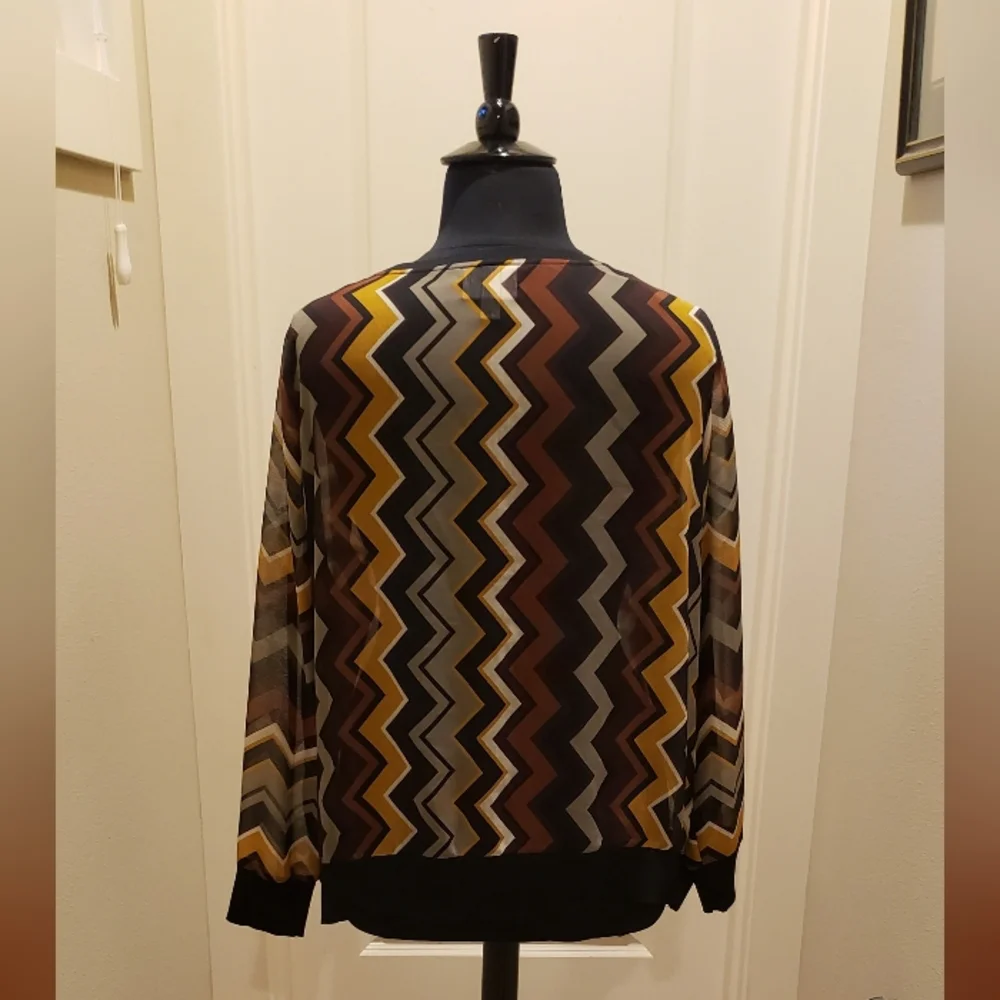 Missoni 20th Anniversary Womens Chevron Patterned Sheer Pullover Top